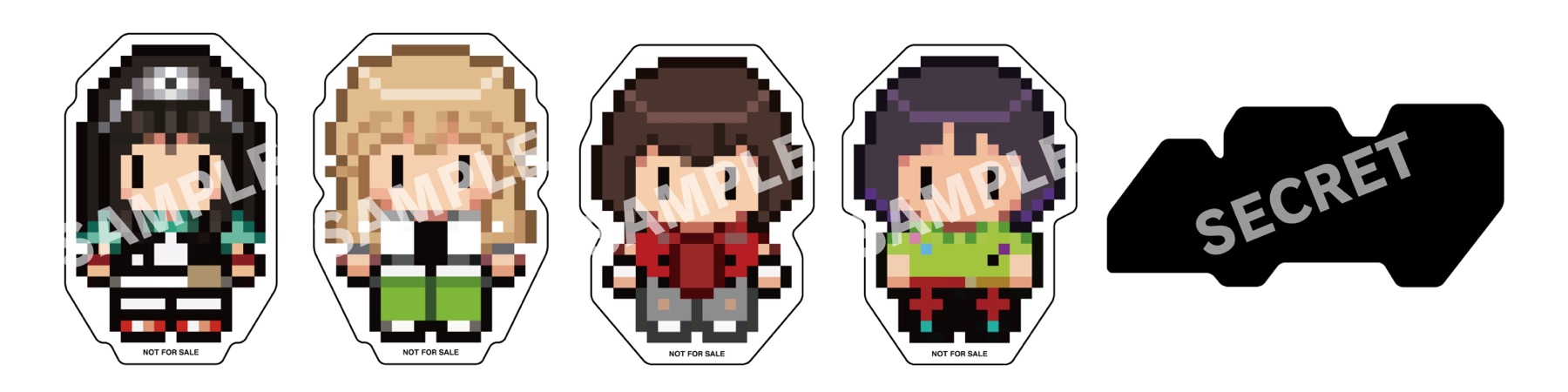 NEK!『B!NARY』ドット絵ステッカー 全5種 サンプル画像